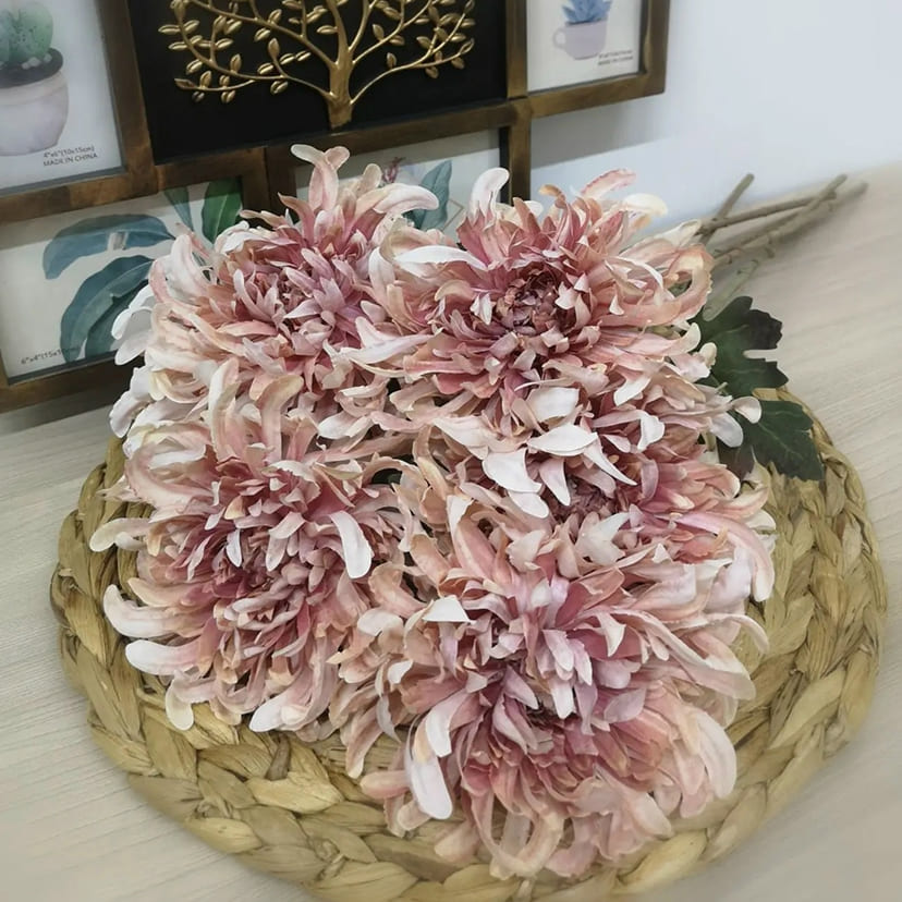 Искусственные цветы в Стерлитамаке | Цветок искусственный «Хризантема», персиково-розовая, одиночный