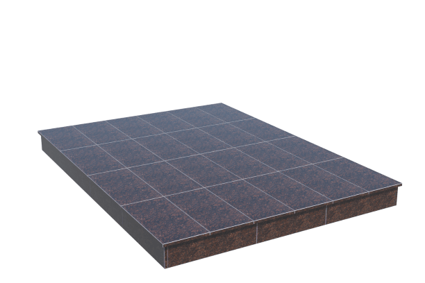 Площадки на могилу в Стерлитамаке | Площадка с вертикальной (15 см) облицовкой Дымовским гранитом