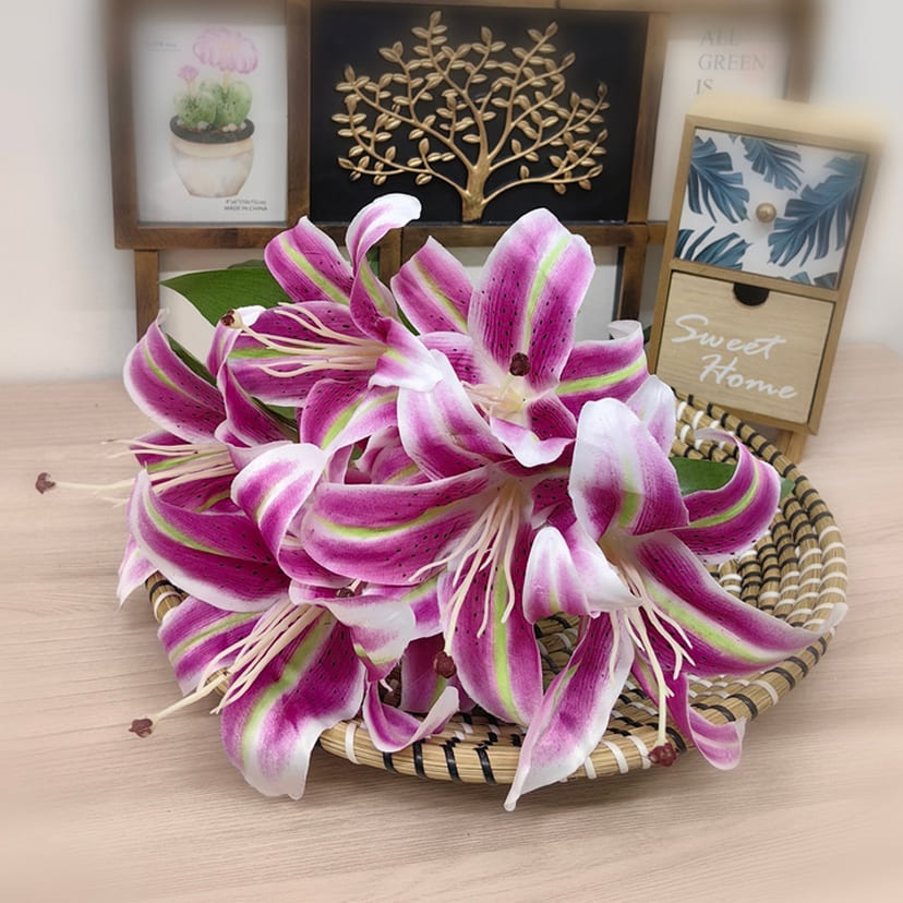 Искусственные цветы в Стерлитамаке | Цветы искусственные «Лилии крупные», розово-сиреневые, букет
