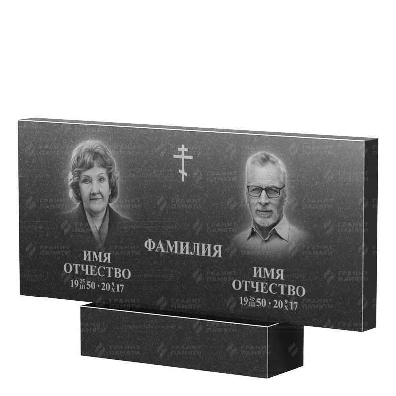 Памятники из гранита двойные в Стерлитамаке | Двойной гранитный памятник, прямой