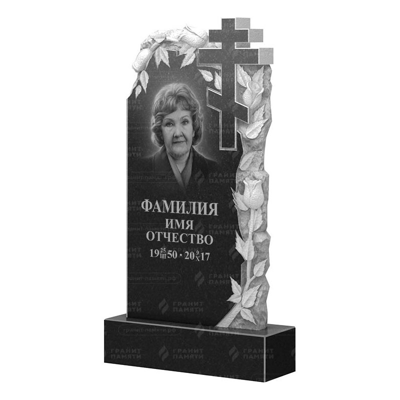 Памятники из гранита с цветами в Стерлитамаке | Гранитный памятник ФГ-088