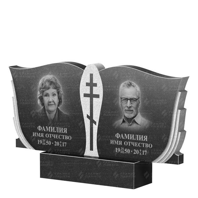 Памятники из гранита двойные в Стерлитамаке | Двойной гранитный памятник ФГ-136