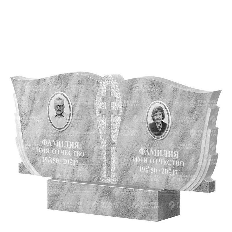 Памятники из мрамора в Стерлитамаке | Двойной мраморный памятник ФМ-136