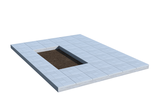 Площадки на могилу в Стерлитамаке | Площадка с тротуарной плиткой (под цветник)