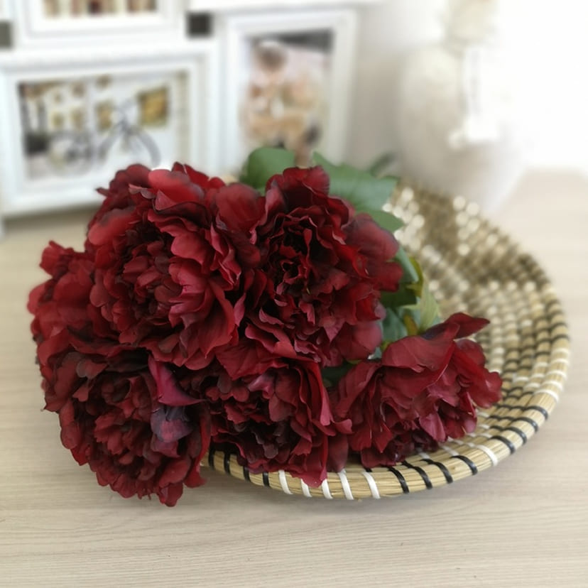 Искусственные цветы в Стерлитамаке | Цветы искусственные «Пионы», бордовые, букет