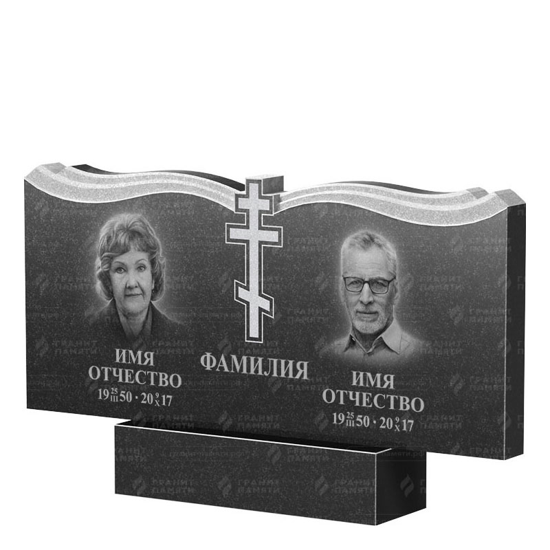 Гранитные памятники в Стерлитамаке | Двойной гранитный памятник ФГ-262