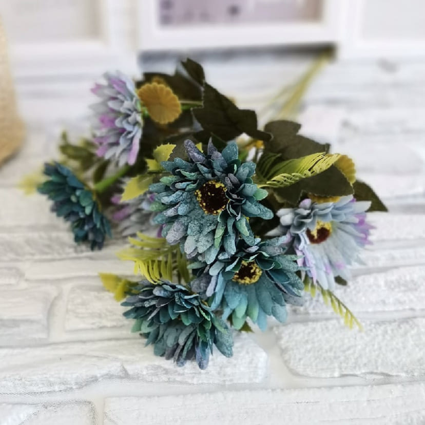 Искусственные цветы в Стерлитамаке | Цветы искусственные «Ромашки», фиолетово-голубые, букет