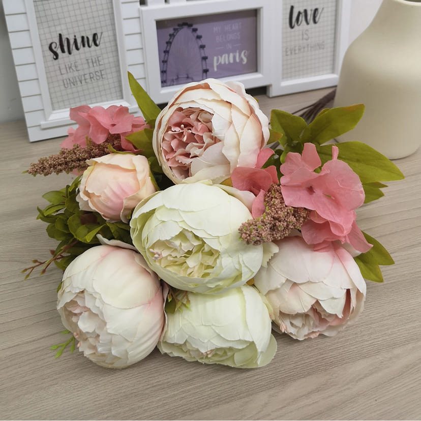 Искусственные цветы в Стерлитамаке | Цветы искусственные «Пионы», молочно-розовые, букет