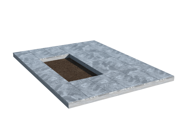 Площадки на могилу в Стерлитамаке | Площадка с мраморной облицовкой (под цветник)