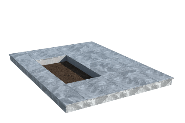 Площадки на могилу в Стерлитамаке | Площадка с вертикальной (10 см) мраморной облицовкой (под цветник)