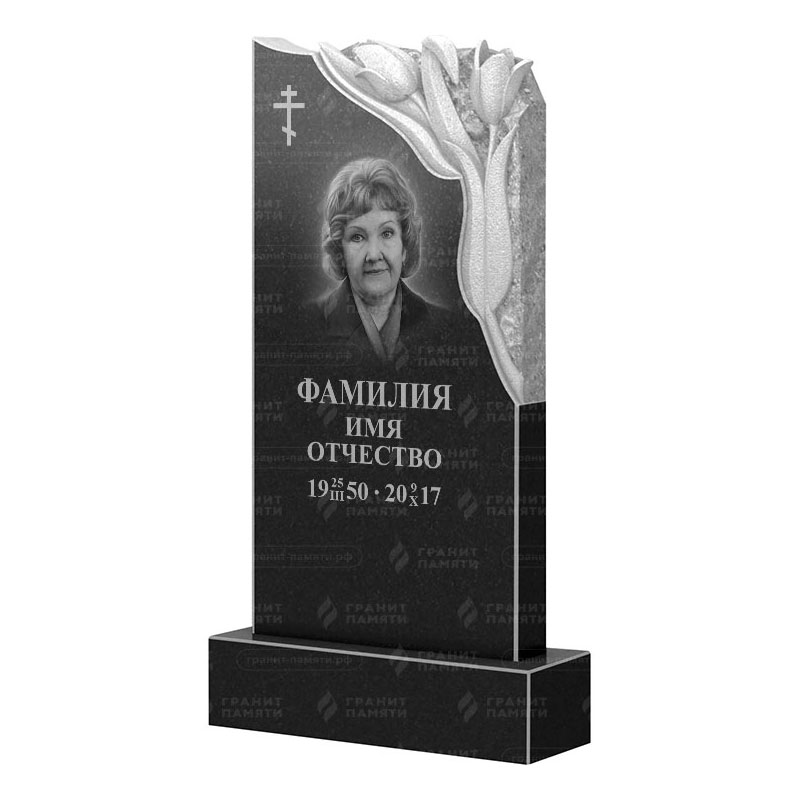 Памятники из гранита с цветами в Стерлитамаке | Гранитный памятник ФГ-113