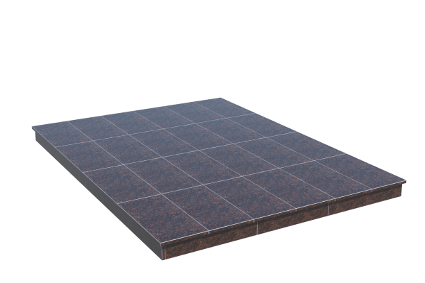 Площадки на могилу в Стерлитамаке | Площадка с вертикальной (10 см) облицовкой Дымовским гранитом